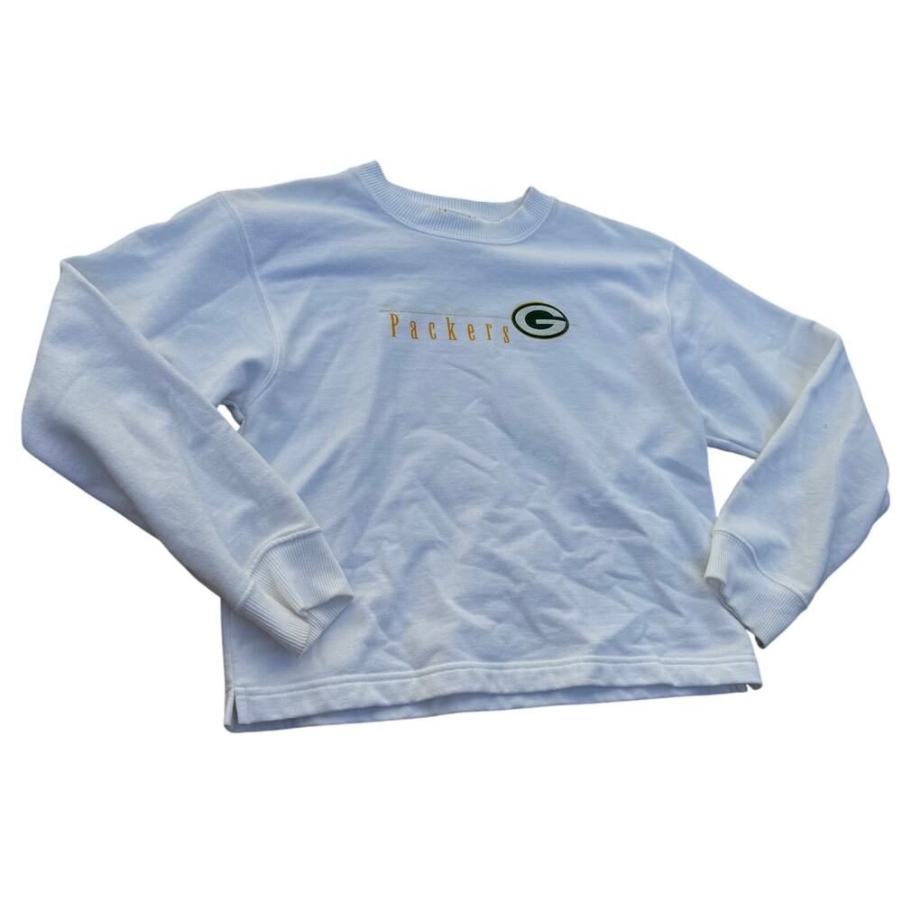 VINTAGE Green Bay Packers NFL For Her Women’s White Sweatshirt Size M??